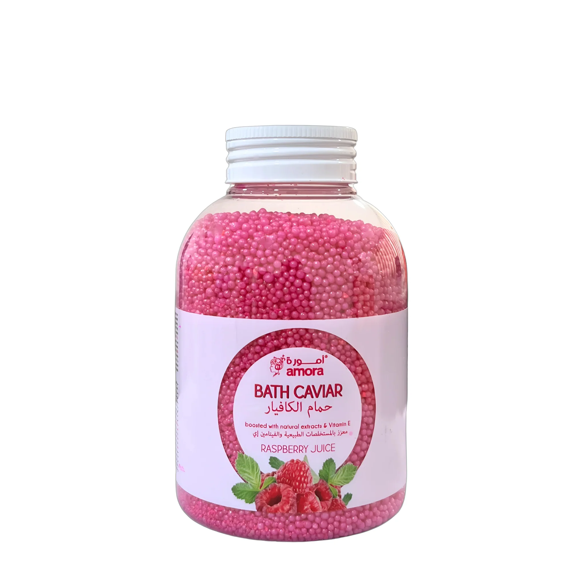 Amora Bath Caviar 370g- Rasberry Juice, Nourishing & Relaxing Bath Beads
