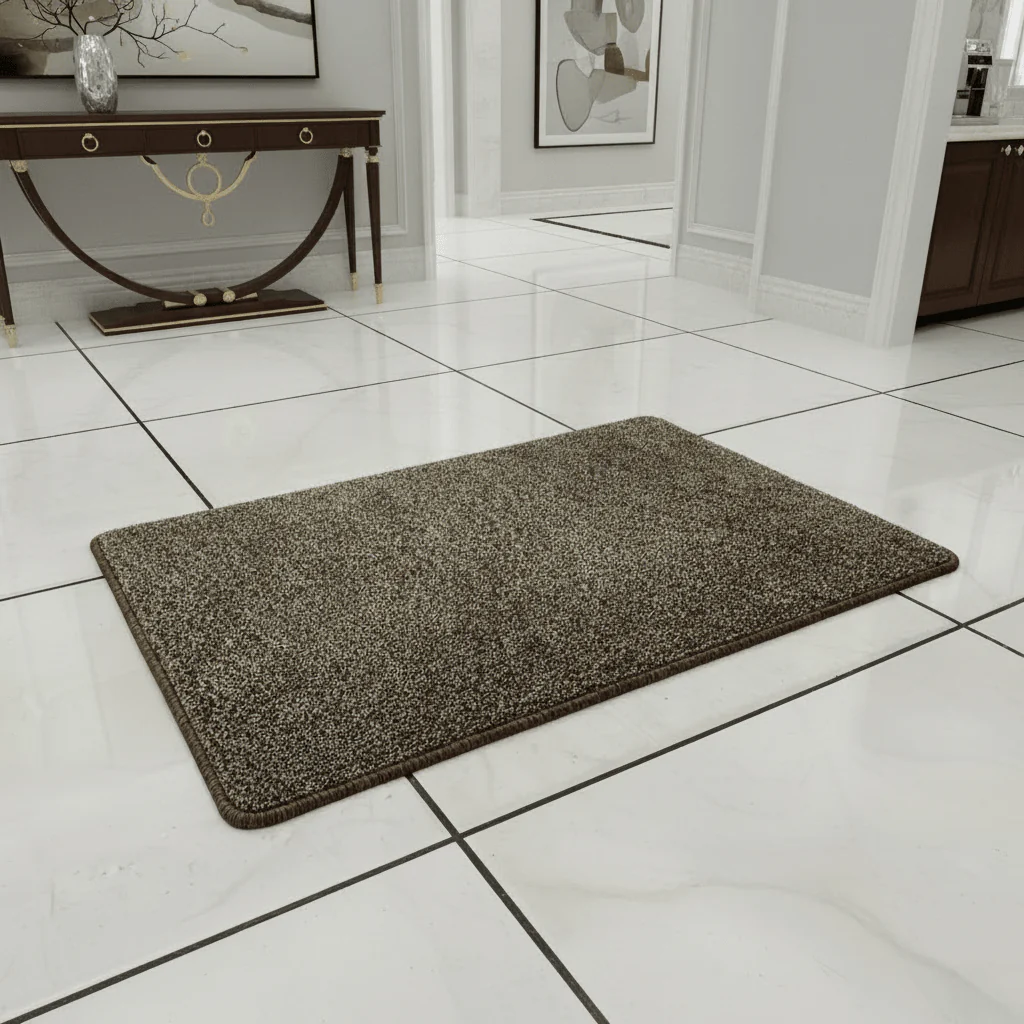 Anti-Slip Rectangle Door Mat | Soft Speckled Pile | Durable Entrance Rug for Home, Kitchen & Hallway | 68 × 44 cm | Brown Beige - Image 3