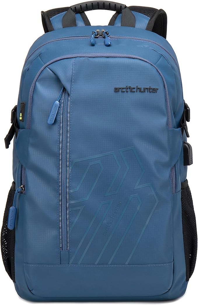 Arctic Hunter 26 L Laptop Backpack 47cm*33cm*17cm, Water Resistant Anti-Theft Pocket with USB Port and Separate Laptop Compartment Premium Office Backpack, Blue-B00387 - Image 2