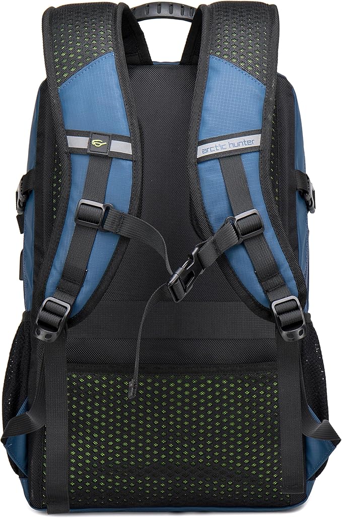Arctic Hunter 26 L Laptop Backpack 47cm*33cm*17cm, Water Resistant Anti-Theft Pocket with USB Port and Separate Laptop Compartment Premium Office Backpack, Blue-B00387 - Image 3