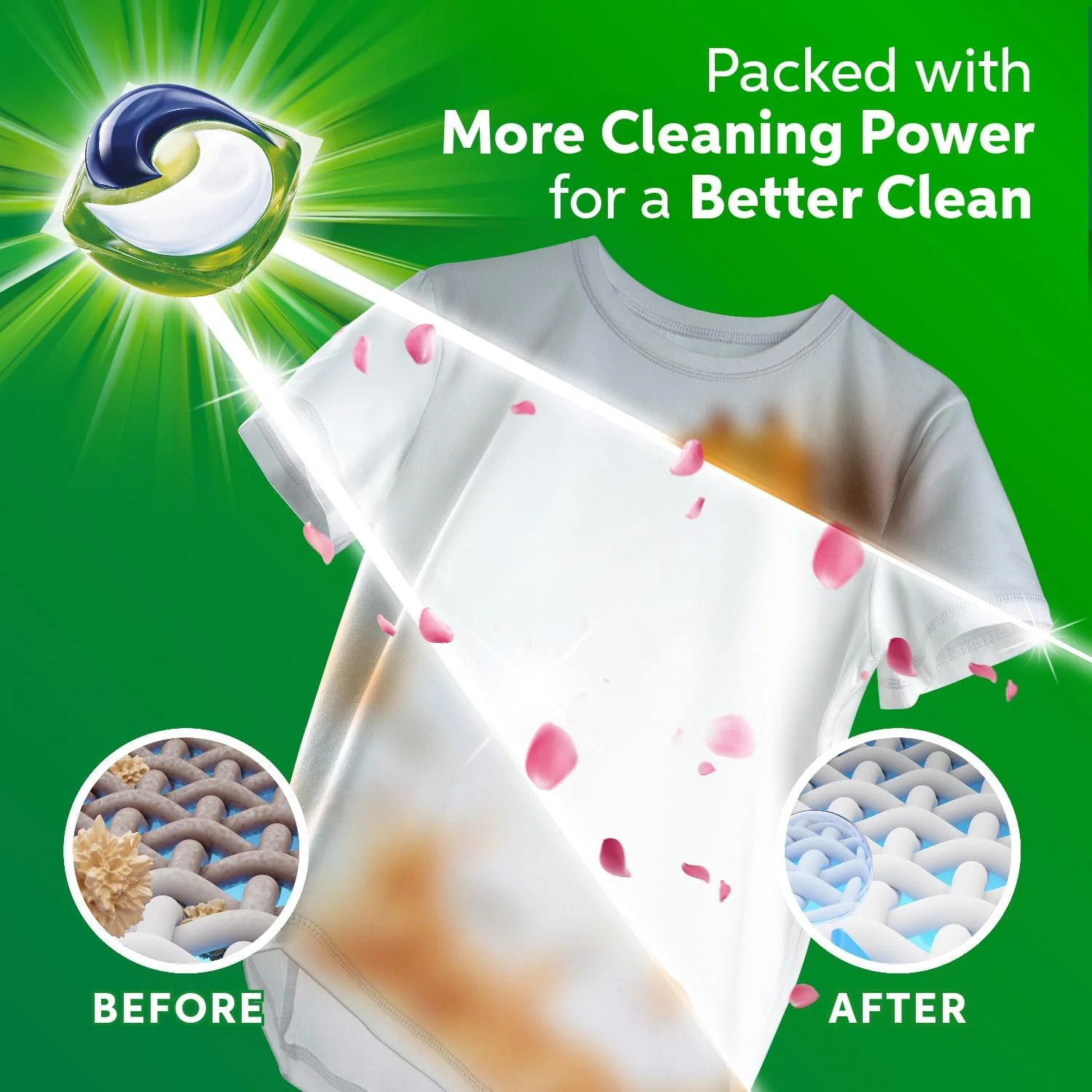 Ariel 3In1 Pods With A Touch Of Downy Freshness, Ariel Liquid Detergent Capsules, Powerful Stain Remover Detergent, Pack Of 2 X 15 Pods - Image 6