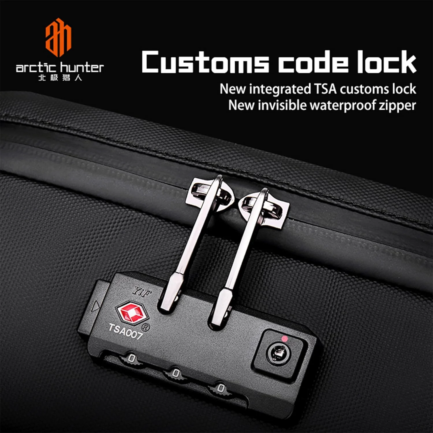 Artic Hunter Semi Hard Gaming Backpack with Built in TSA lock Water Resistant Anti-Theft 15.6 inch Laptop Backpack, Black- B00451 - Image 4