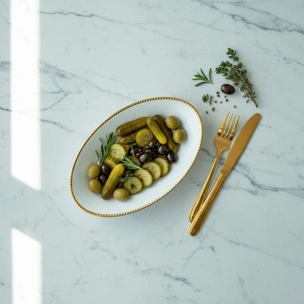 Ascot White Porcelain Pickle Dish with Golden Rim | 7.5 Inch | Premium Servingware - Image 2