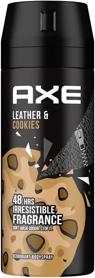 AXE Body Spray Deodorant for Men Long Lasting Odour Protection, Leather & Cookies, for 48 hours Irresistible Fragrance-150ML