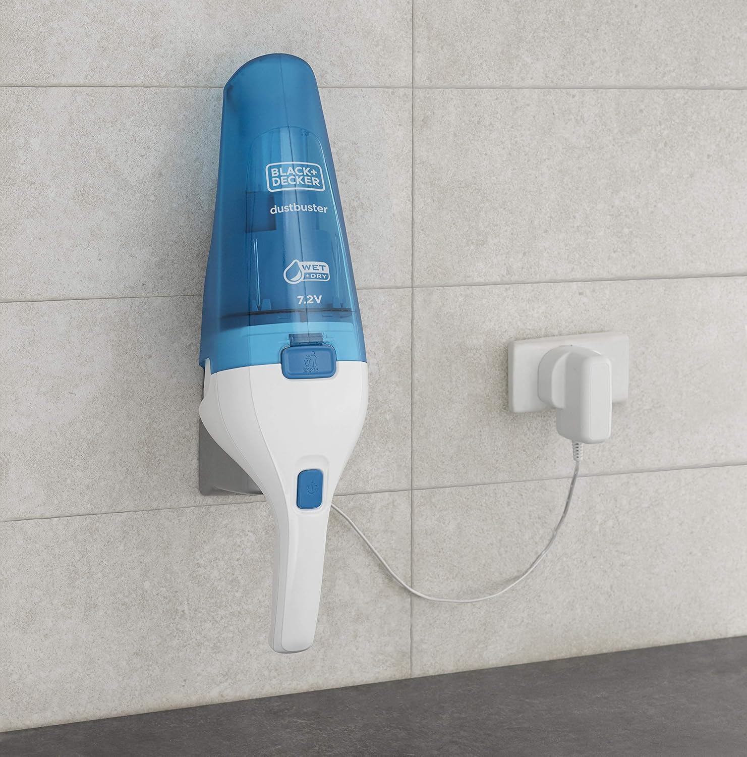 BLACK+DECKER 3.6V 1.5Ah Li-Ion Cordless Wet & Dry Dustbuster Handheld Vacuum, White/Blue - WDC115WA-B5 - Image 5