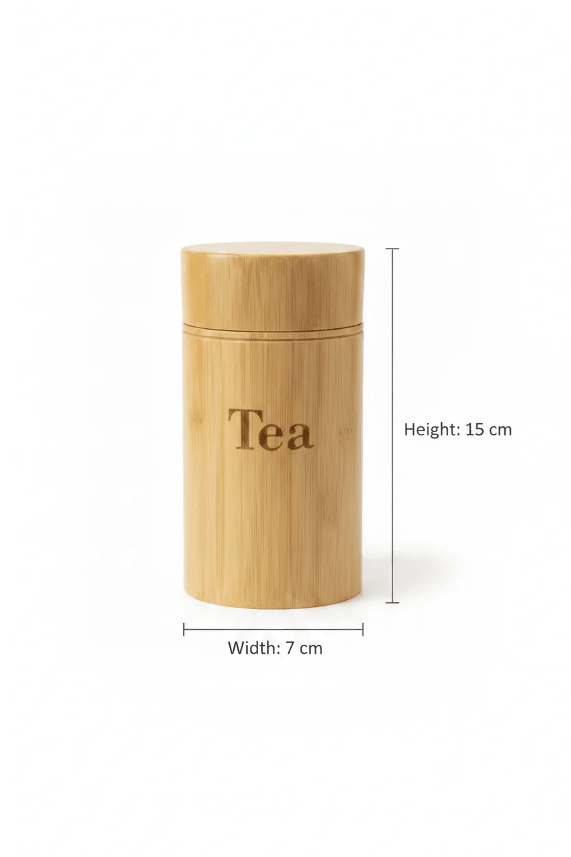 Bamboo Tea Canister With Airtight Lid - 15*7cm / 20*7cm - Image 6
