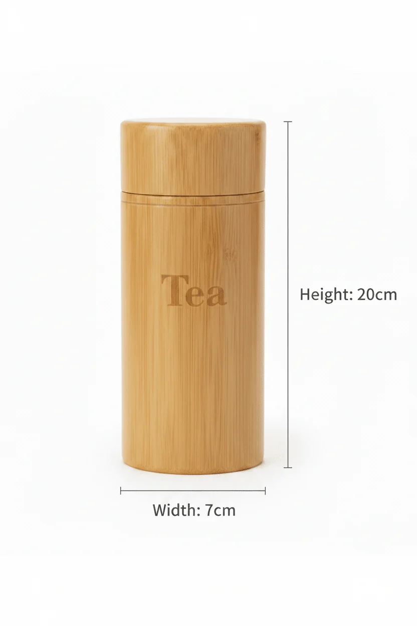 Bamboo Tea Canister With Airtight Lid - 15*7cm / 20*7cm - Image 7