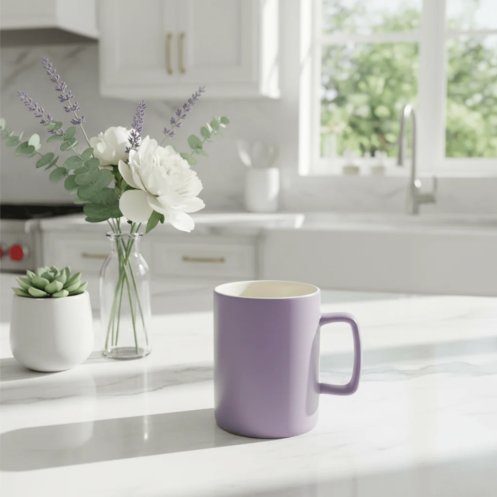 Baytix Ceramic Mug 350ml - Black / Lavender - Image 4