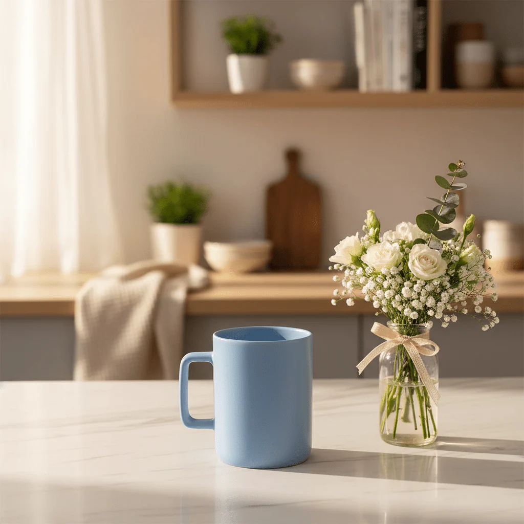 Baytix Ceramic Mug 350ml – Sky Blue / Sage Green - Image 2