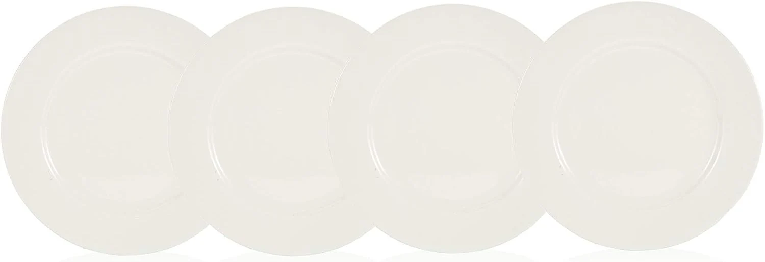 Symphony 4 Pcs Elegant White Ceramic 19 cm Plates & Dishes