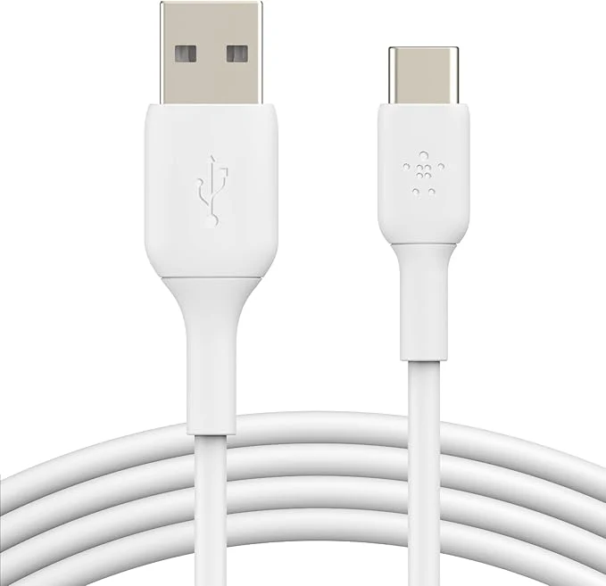 BELKIN BoostCharge USB-C charger cable, USB-A to USB-C cable, 1 meter, White
