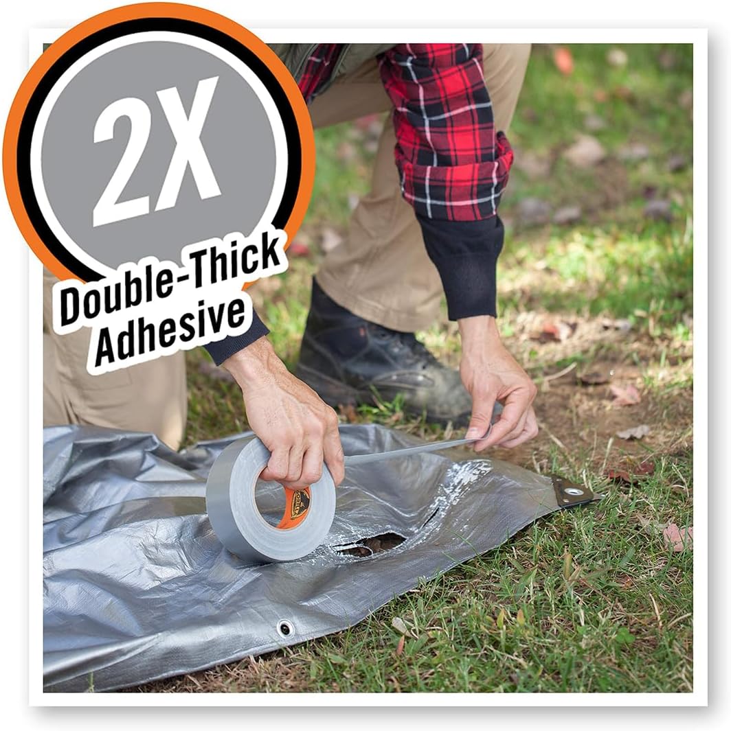 Gorilla Silver Duct Tape 1.88 inch x 10 yd 2x Double Thick Adhesive,Tough,Reinforced Backing,Rugged, Weather Resistant Shell. - Image 2