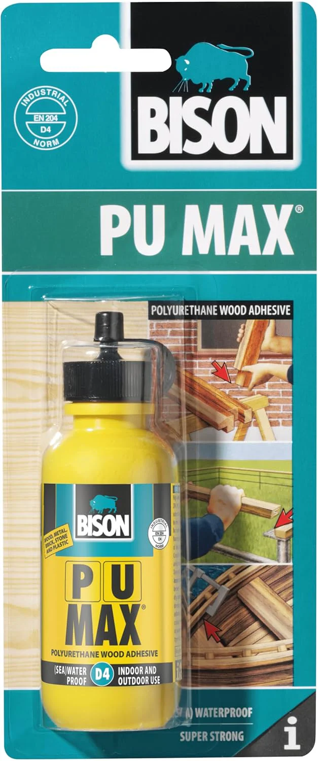 Bison PU MAX Wood Adhesive 75 g, Liquid, (Sea) Waterproof (EN 204 D4), Heavy Duty, Super Strong - Image 2
