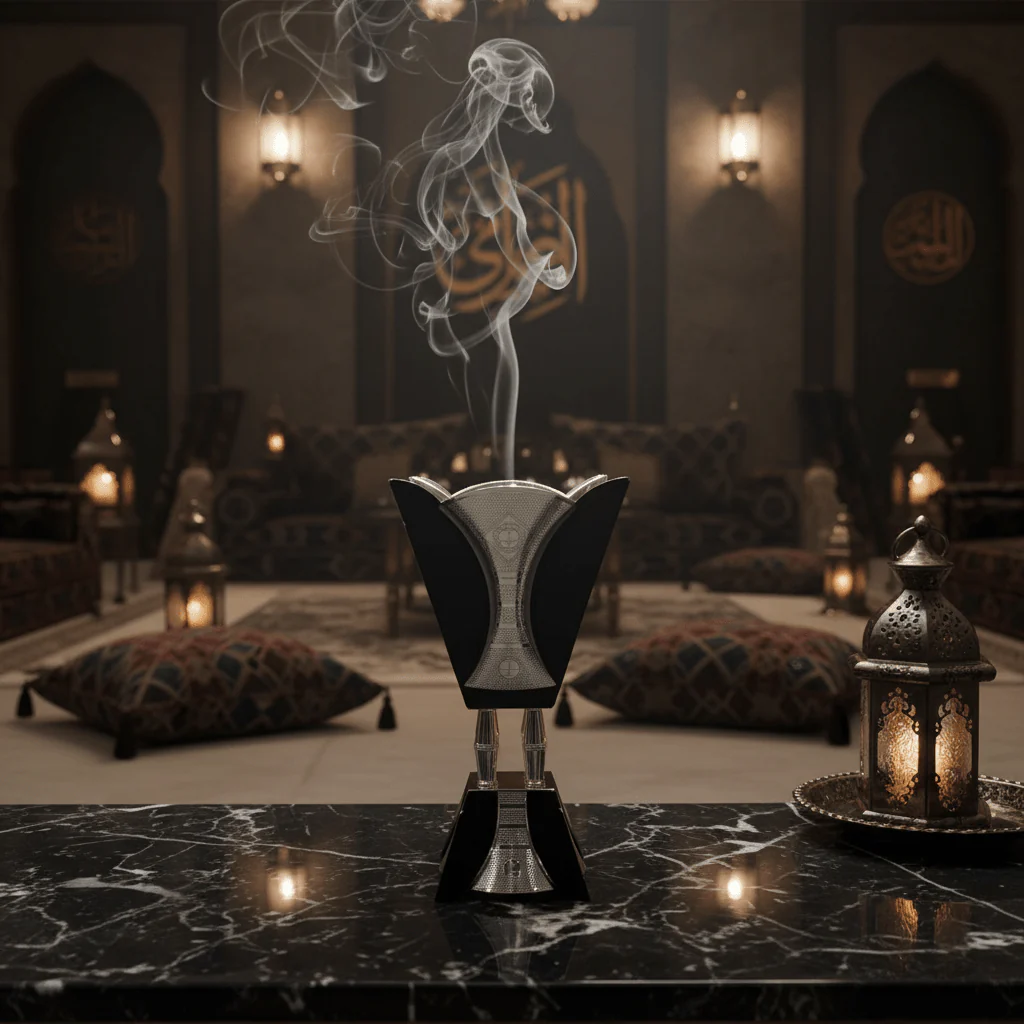 Black & Silver Metal Incense Burner — 21×12 cm - Image 2