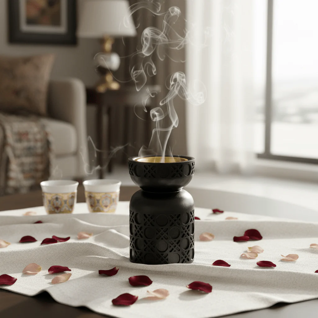 Black Chalk Incense Burner | Matte Black & Gold |10 × 6 cm - Image 2