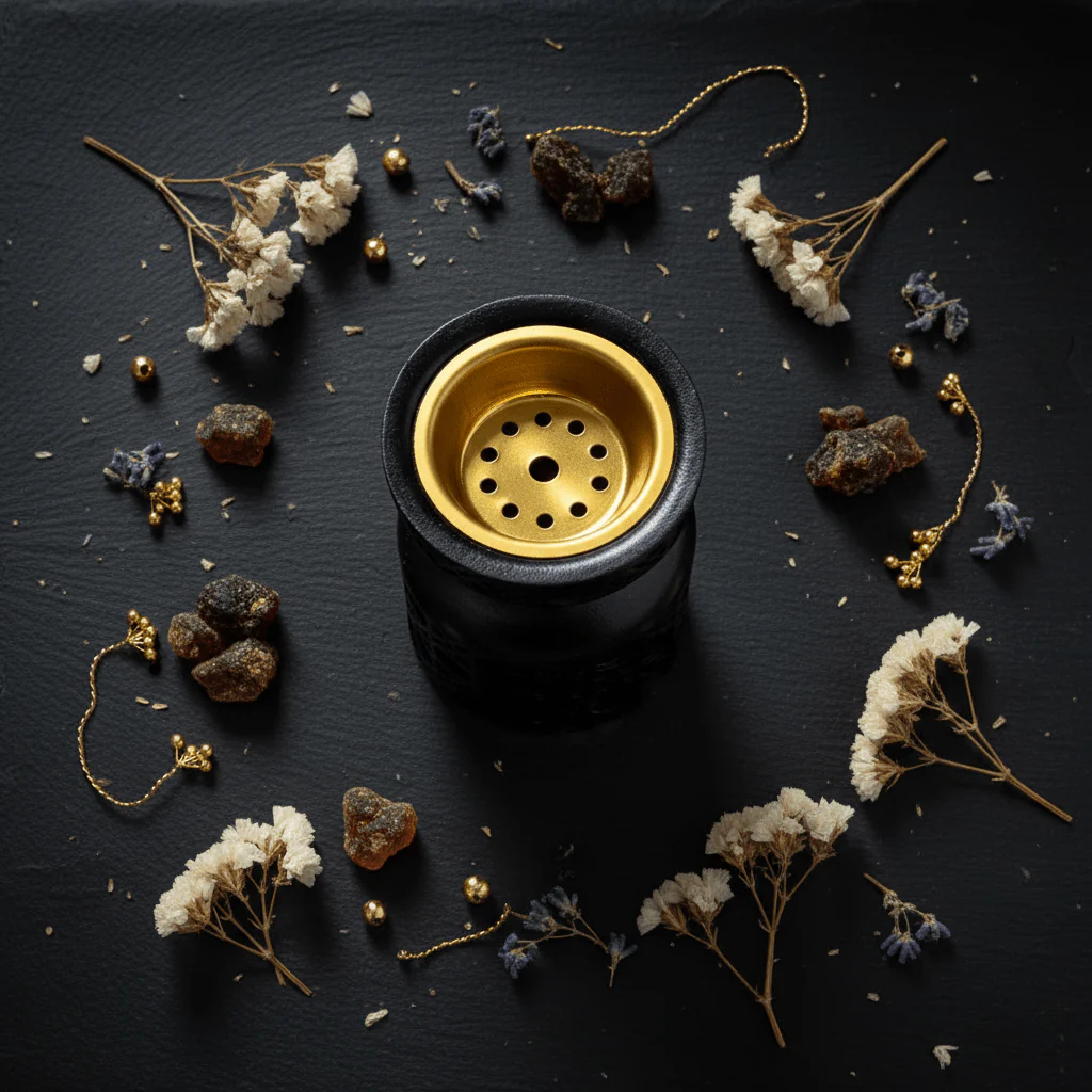 Black Chalk Incense Burner | Matte Black & Gold |10 × 6 cm - Image 3