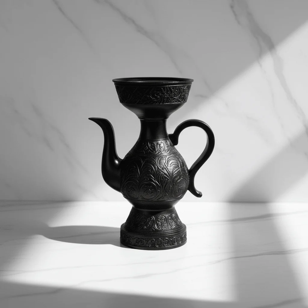Black Chalk Incense Burner — Ornate Arabic Mabkhara | 18cm - Image 3