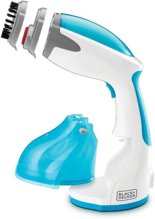 Black & Decker - Handheld Fabric Steamer with Steam Jet Button and Lint Remover 1200W 260ml White/Blue - Image 3