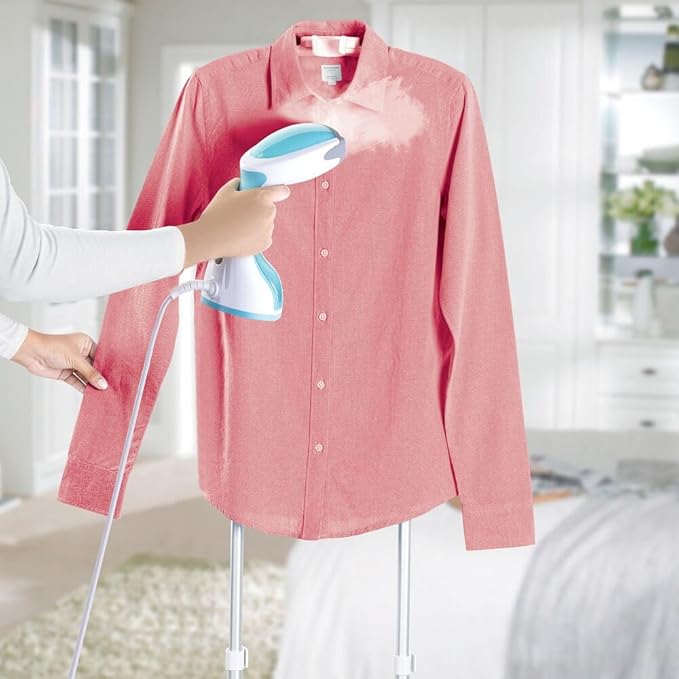 Black & Decker - Handheld Fabric Steamer with Steam Jet Button and Lint Remover 1200W 260ml White/Blue - Image 4