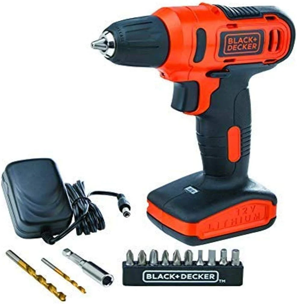 Black & Decker 12V 1.5Ah 900 RPM Cordless Drill Driver with 13 Pieces Bits in Kitbox For Drilling and Fastening, Orange/Black, LD12SP-B5, 1 Years Warranty - Image 4
