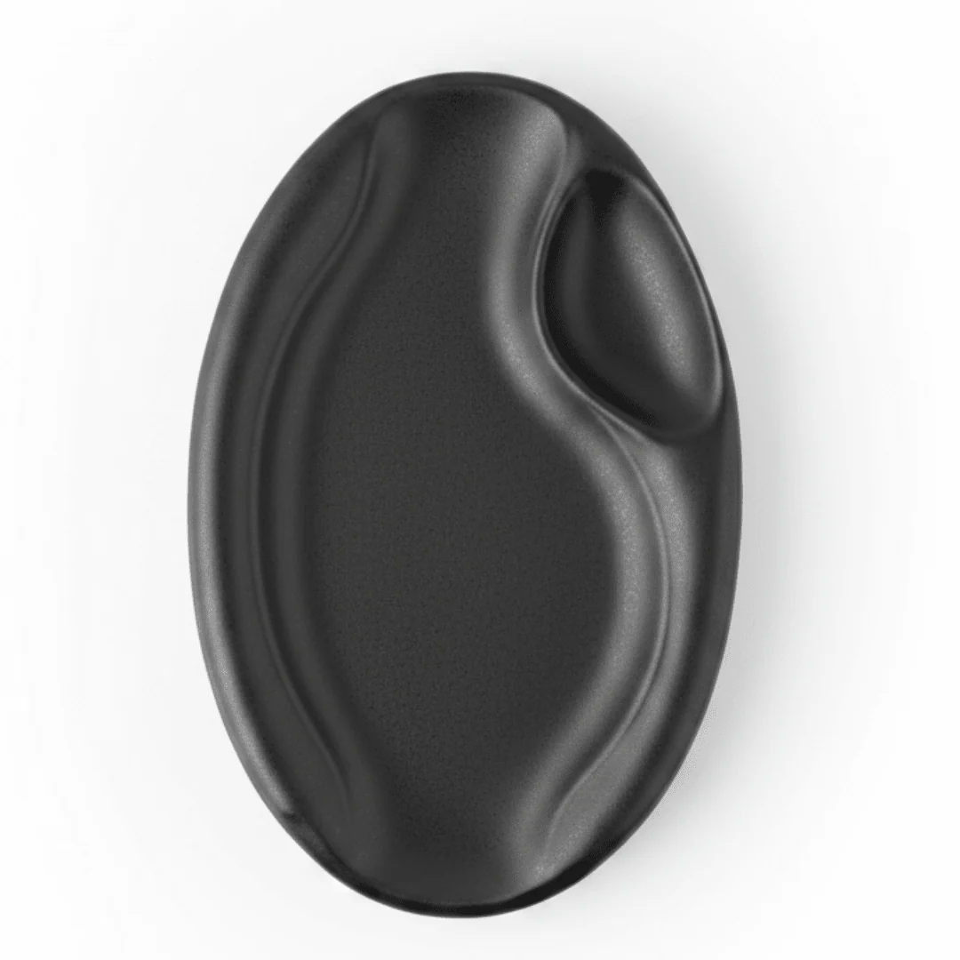 Black Matte Ceramic Oval Serving Plate – 18×30cm