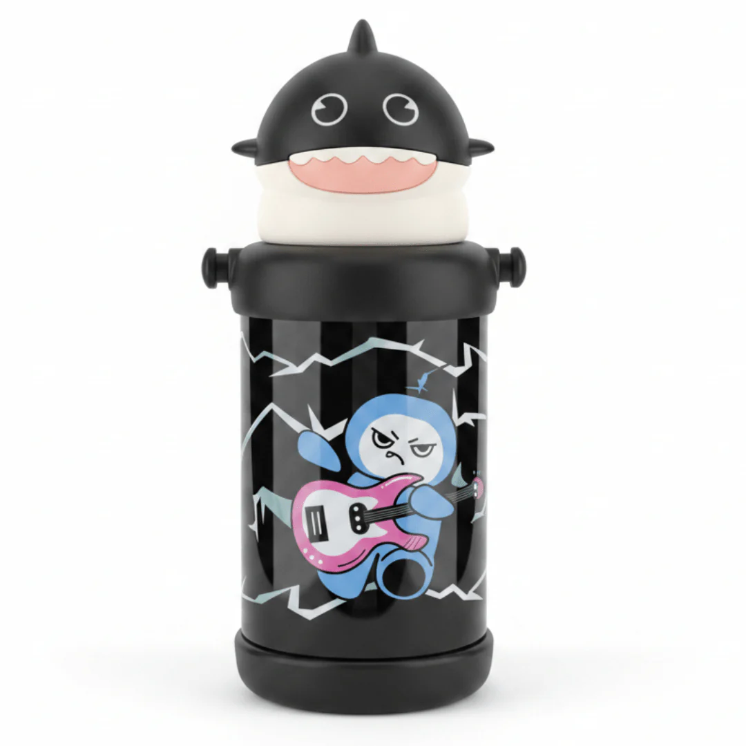 Black Plastic Drinking Water Bottle with Elegant Leakproof Cap – 550 ml