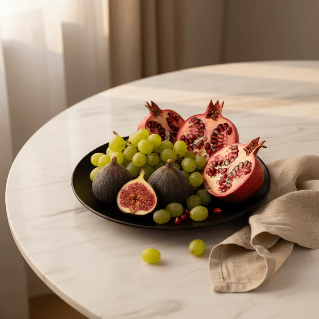 Black Matte Ceramic Fruit Plate 26.5cm | Premium Stoneware Serving Plate | - Image 4