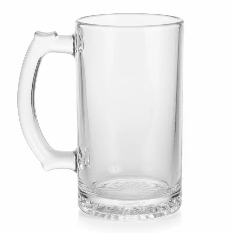 Blinkmax Clear Glass Beer Mug with Elegant Handle for Bars, Parties & Home Use – 580ml