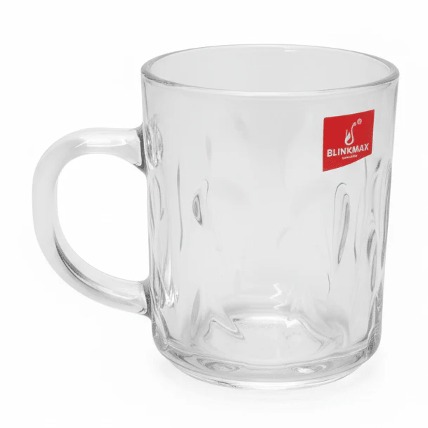 Blinkmax Everyday Use Clear Glass Mug with Comfortable Handle for Coffee Tea 230ml