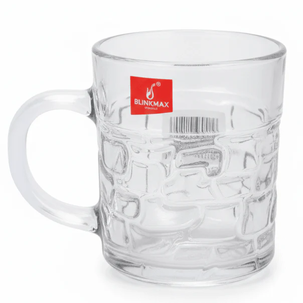 Blinkmax Transparent Glass Mug with Elegant Handle for Tea Coffee Home Use 210ml