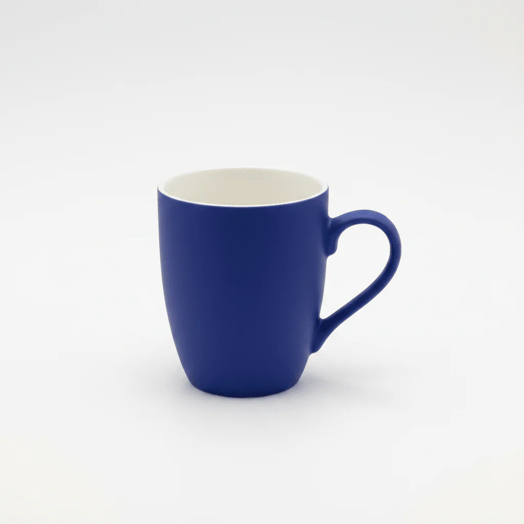 Royal Blue Matte Ceramic Coffee Mug – 400ml | Elegant Two-Tone Design - Image 4