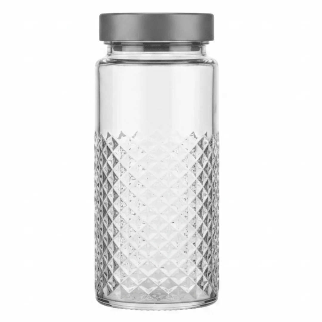 Bormioli Rocco Diamond Cut Glass Storage Jar — 700ml | Airtight Lid