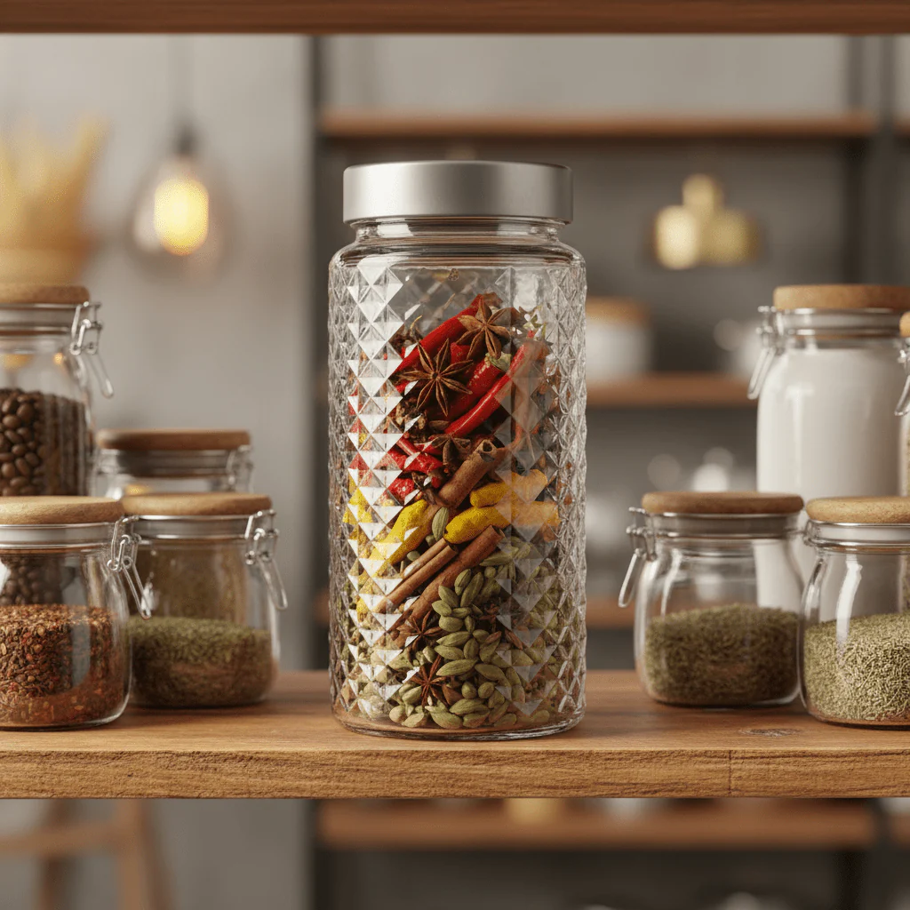 Bormioli Rocco Diamond Cut Glass Storage Jar — 700ml | Airtight Lid - Image 3