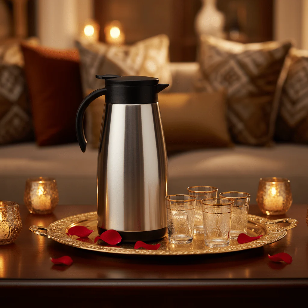 Borosil Stainless Steel Vacuum Tea Pot 1.5 Litre | Silver & Black | - Image 2