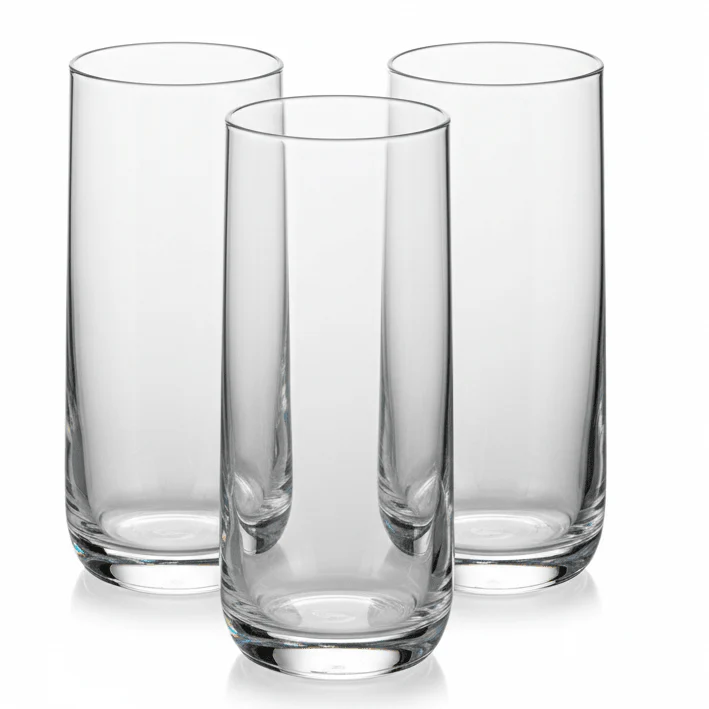 BR Loto Tall Long Drink Glass Set 350 ml High Quality Drinking Glasses (3 Pieces)