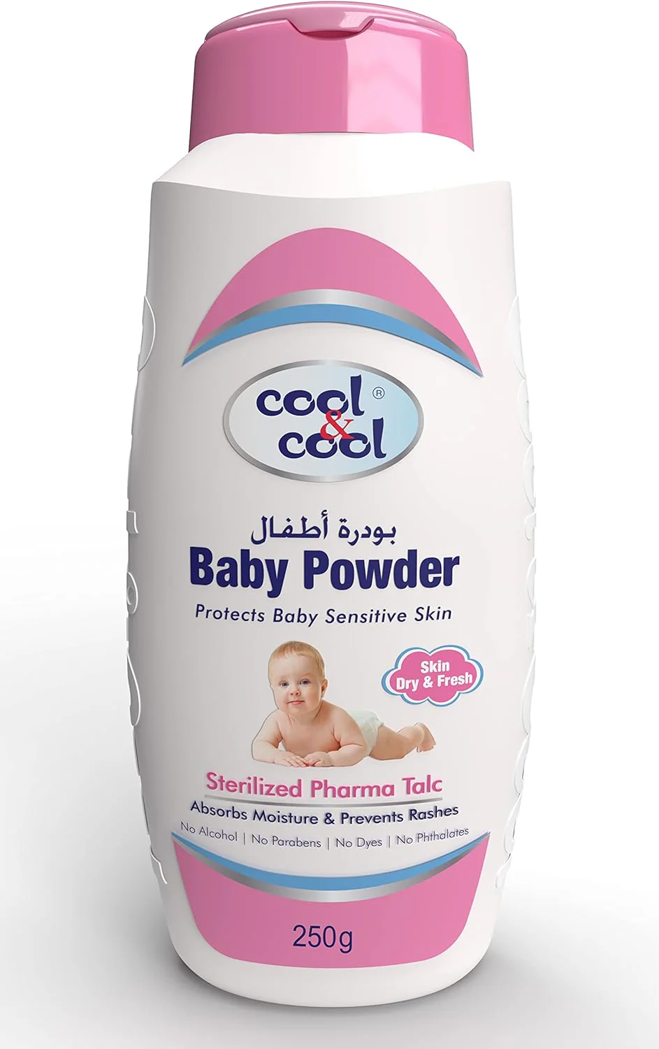 Cool & Cool Sterilized Baby Powder 250g – Sensitive Skin Protection | Alcohol-Free | Talc-Based