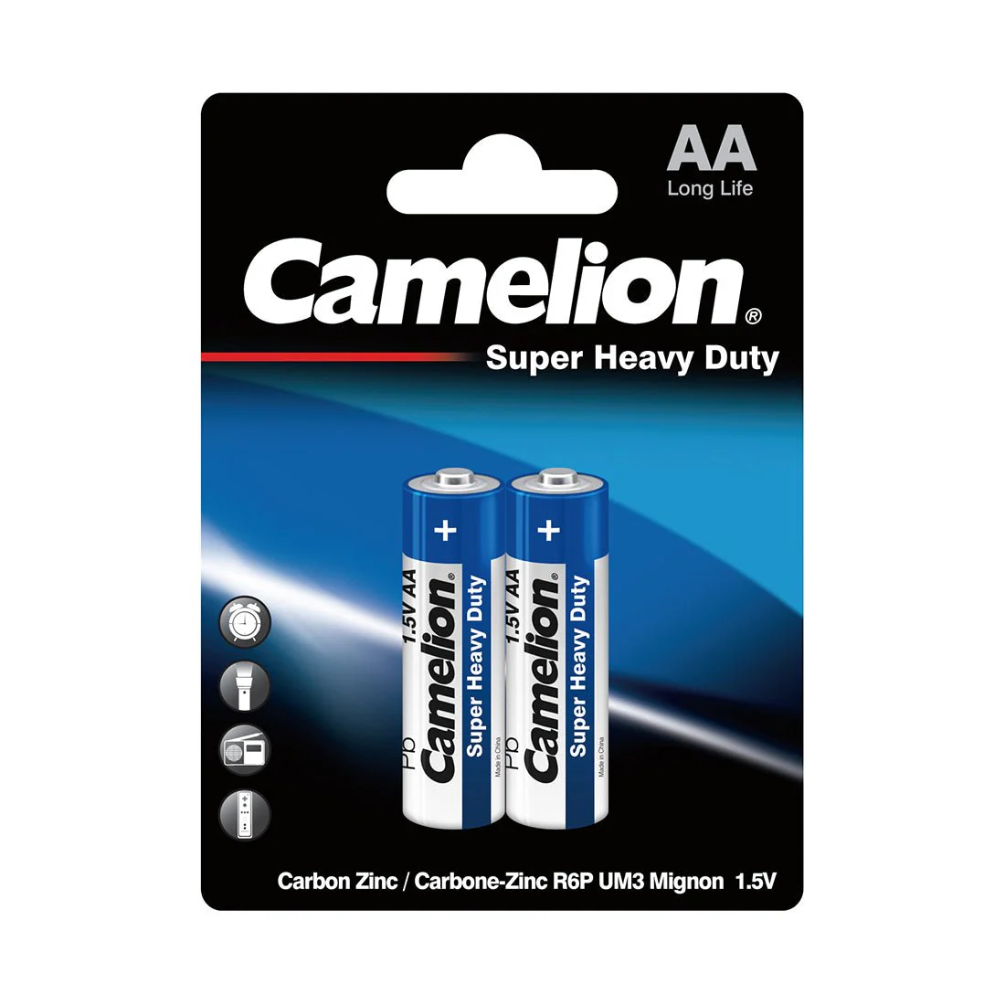 CAMELION AA Super Heavy Duty Carbon Zinc Battery 1.5V, Pack of 2