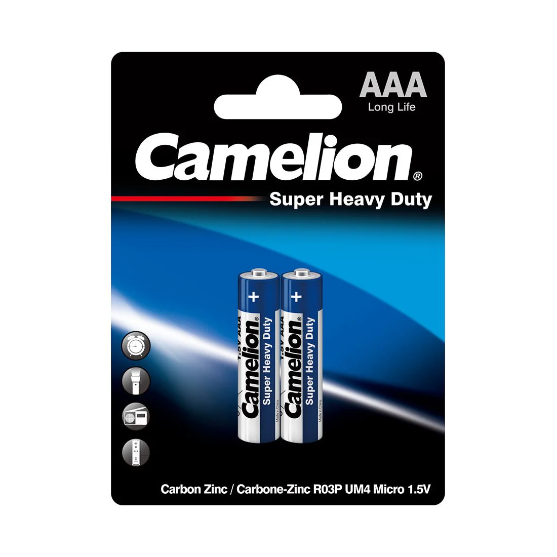 CAMELION AAA Super Heavy Duty Carbon Zinc Battery 1.5V, Pack of 2