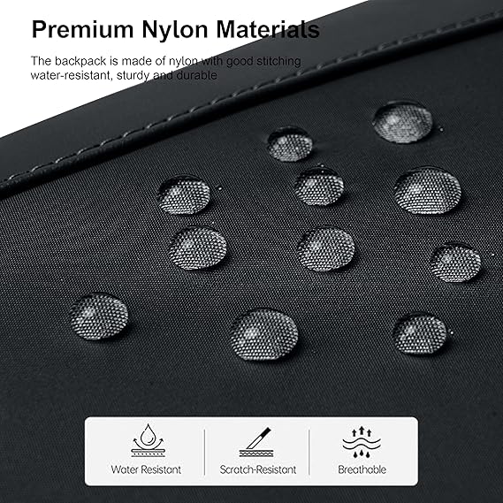 Chantria Premium Backpack 26.5cm*10cm*37cm for Woman, 100% Nylon Body with 100% Polyester Lining, Black- CB00769 - Image 3
