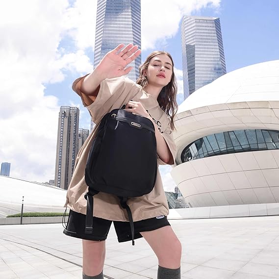 Chantria Premium Backpack 26.5cm*10cm*37cm for Woman, 100% Nylon Body with 100% Polyester Lining, Black- CB00769 - Image 6
