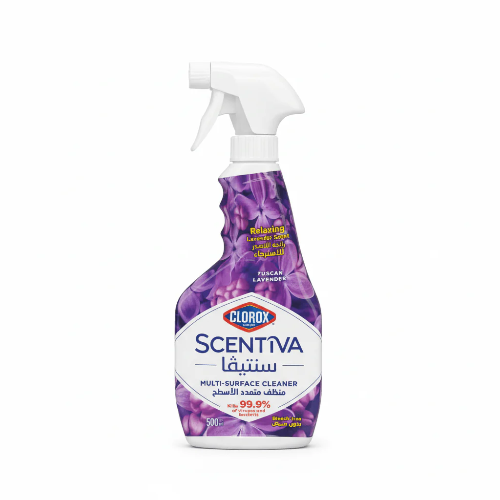 Clorox Scentiva Multi Surface Cleaner Tuscan Lavender Bleach Free Disinfectant Spray-500 ml