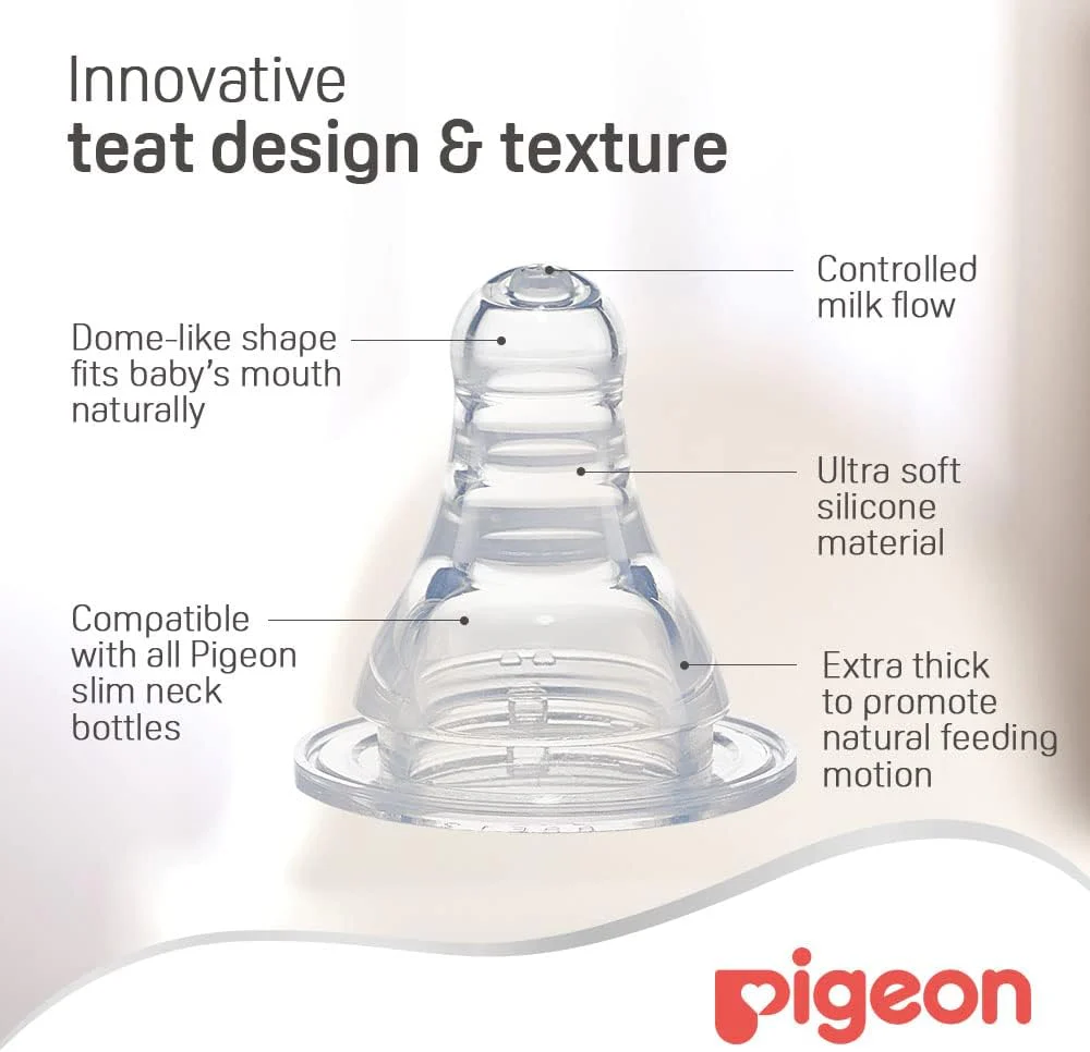 Pigeon Slim Neck Animal Decorated Plastic Feeding Bottle, Ultra Soft Silicone Nipple, Anti Colic, Bpa & Bps Free, 240Ml, Multicolor - Image 4