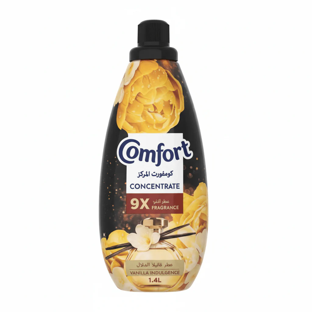 Comfort Concentrate Fabric Softener 1.4L, Vanilla Indulgence, 9X Fragrance, Colour Protection and Superior Softness