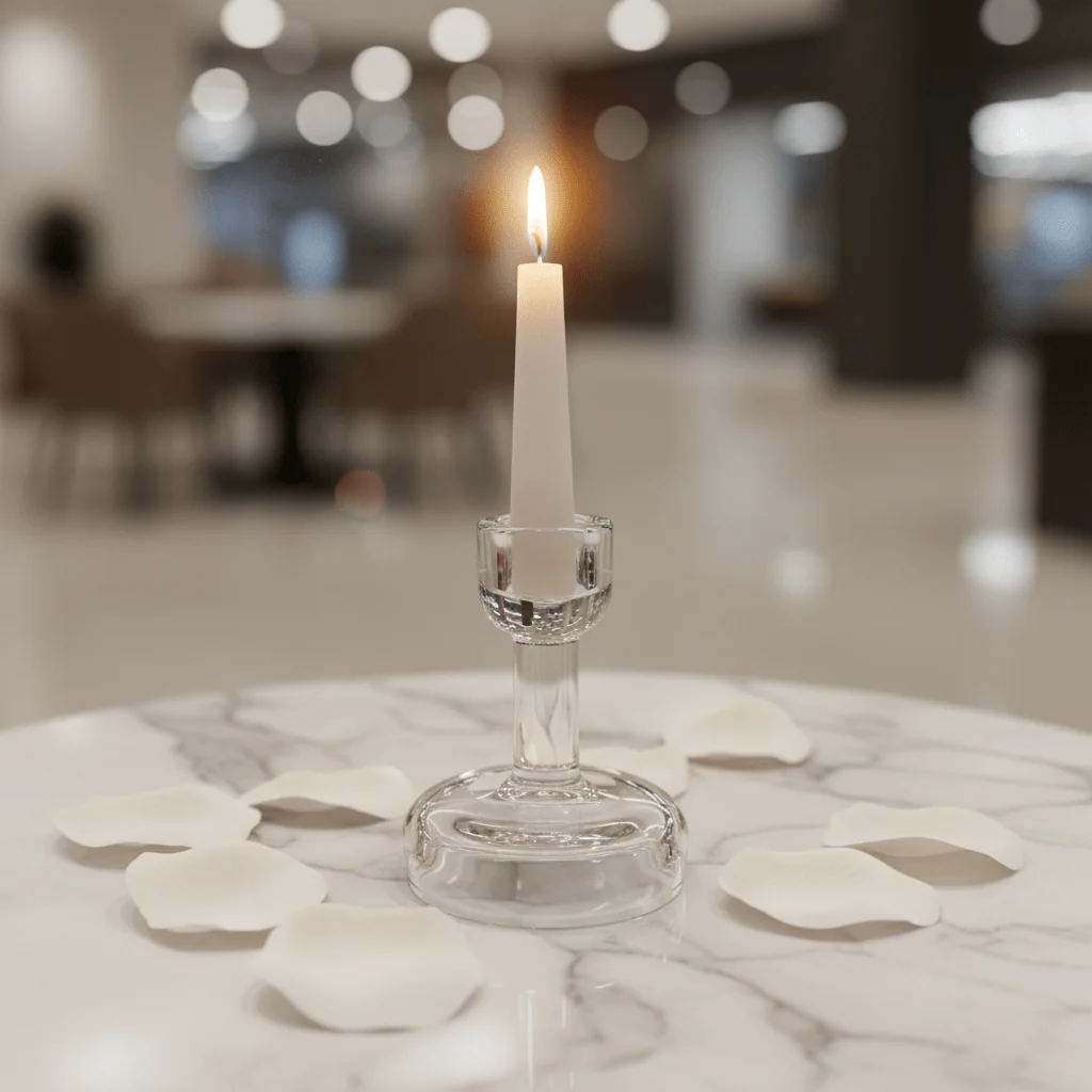 Contemporary Elegant Glass Footed Candle Holder for Sophisticated Home Decoration – 10cm - Image 2