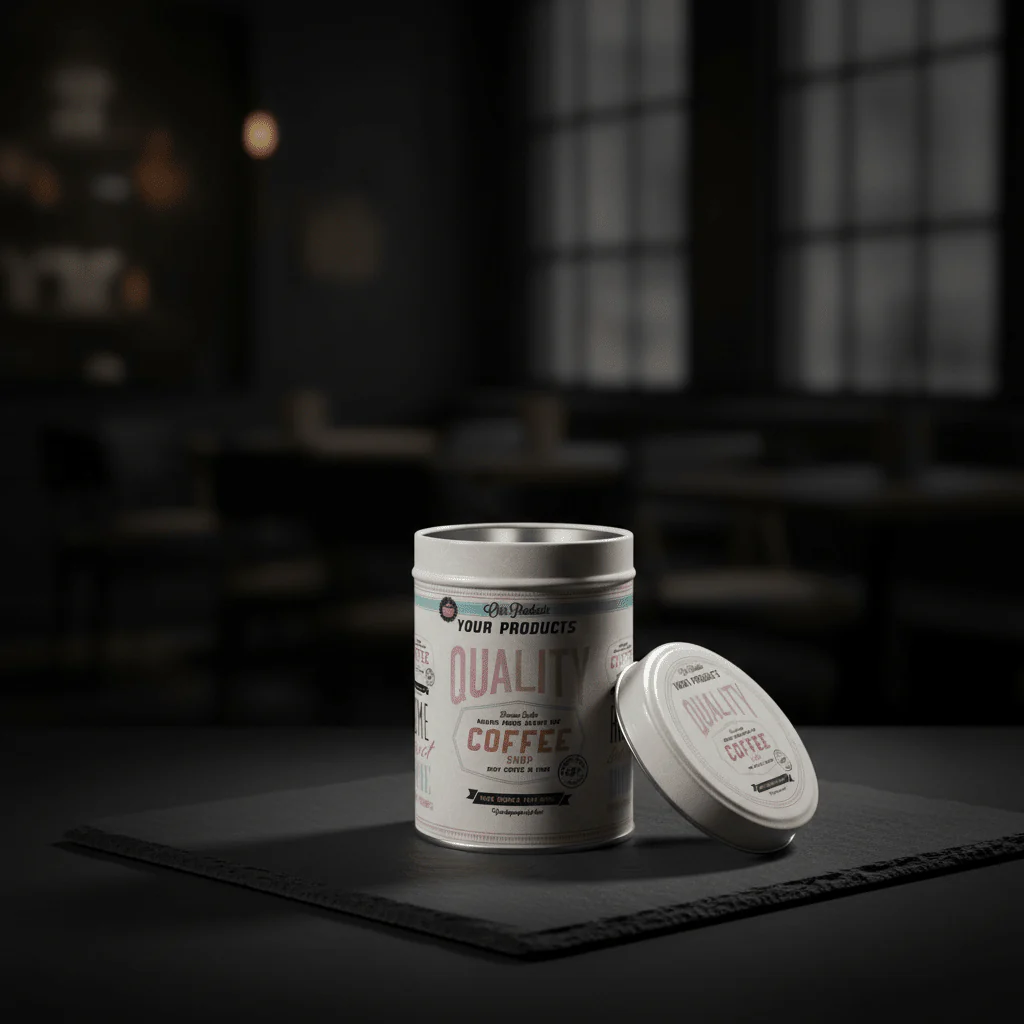Cream Metal Canister with Elegant Vintage Print | Airtight Storage Tin | 10×8 cm - Image 4
