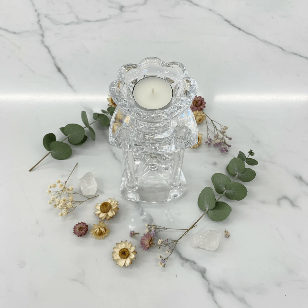 Crystal Candle Holder 15cm | Tiered Glass Candle Burner | Luxury Home Décor - Image 4
