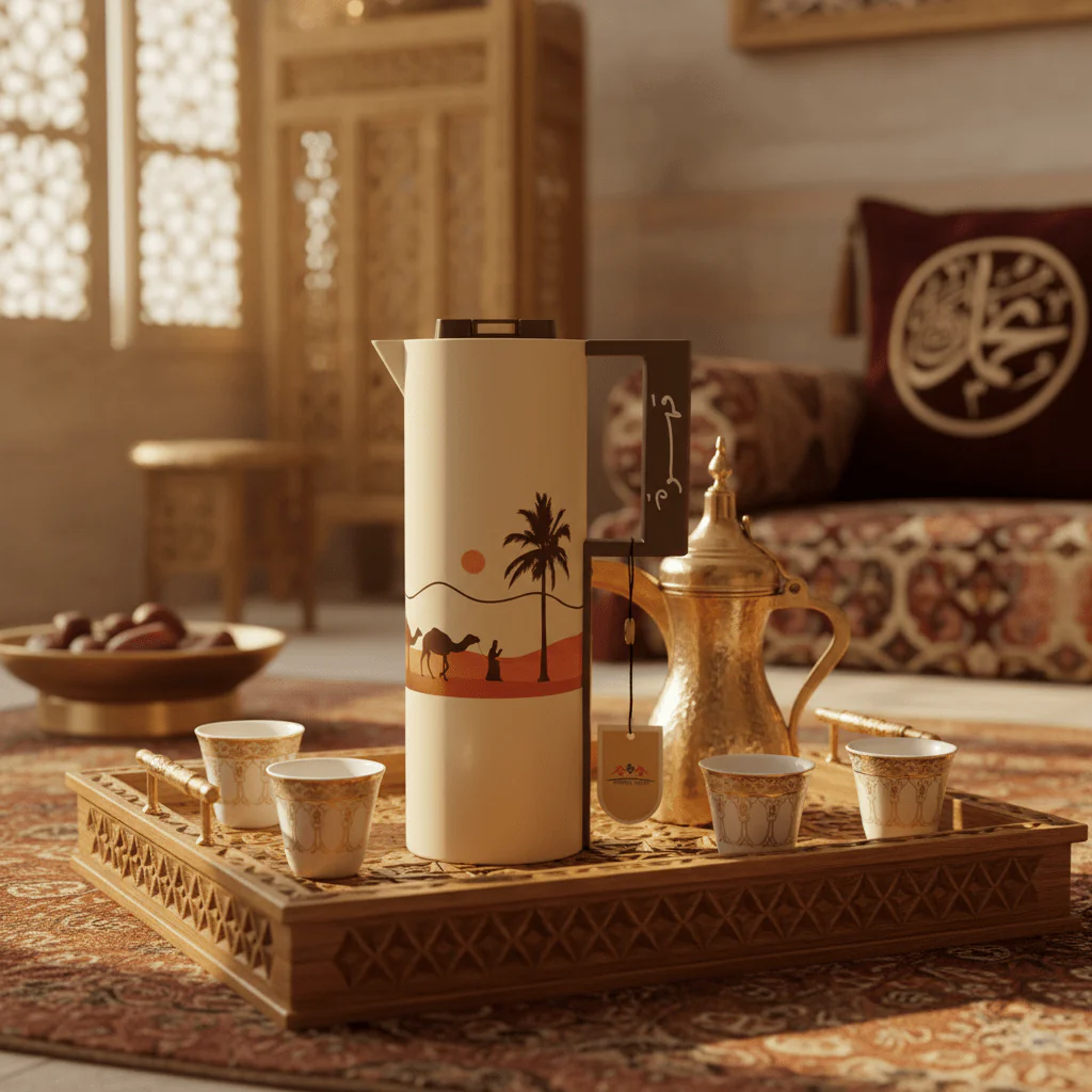 Crystal House Cream Vacuum Flask – Arabian Desert Edition | 1 Litre - Image 2