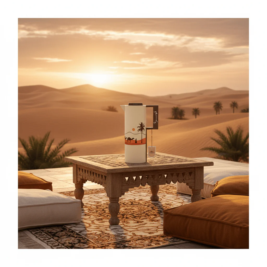 Crystal House Cream Vacuum Flask – Arabian Desert Edition | 1 Litre - Image 4