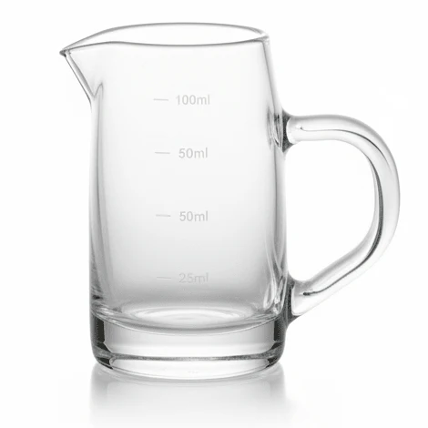 CrystalServe 100ml Small Clear Glass Dispenser with Glass Handle – Elegant Mini Pouring Bottle for Syrup, Dressing & Tastings
