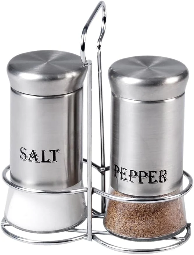 Cuisine Art 2-Piece Salt & Pepper Shaker Set - 150ml Glass Spice Jars with Stainless Steel Lids - Image 2